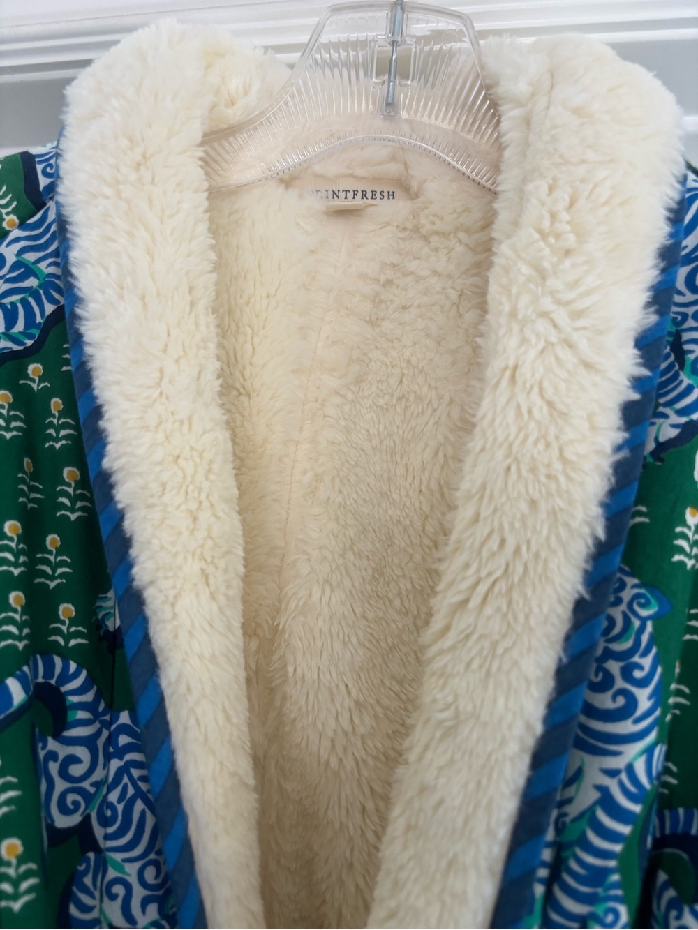 Printfresh Quilted Sherpa Lined Robe Tiger Queen Jade Print Size L/XL - Picture 5 of 9